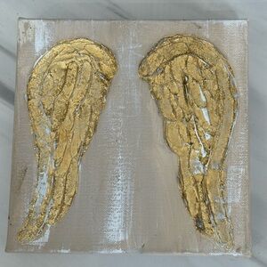 Original mixed media “Angel Wings” by Natalie Haydel Barker, Catholic artist.